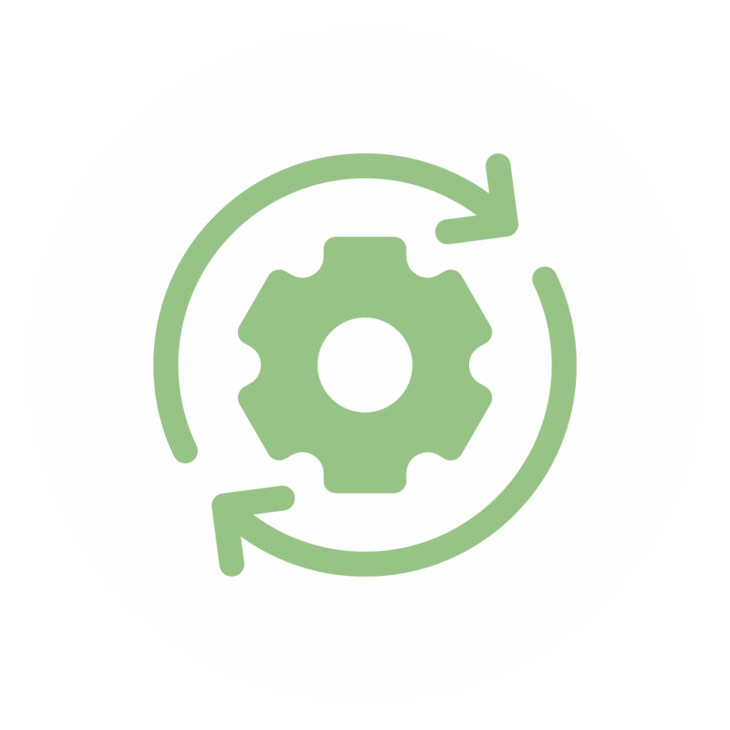 Grünes Icon von einem Behälter, dass den Grund "fehlende Ersatzteile" für ein Retrofit darstellt.